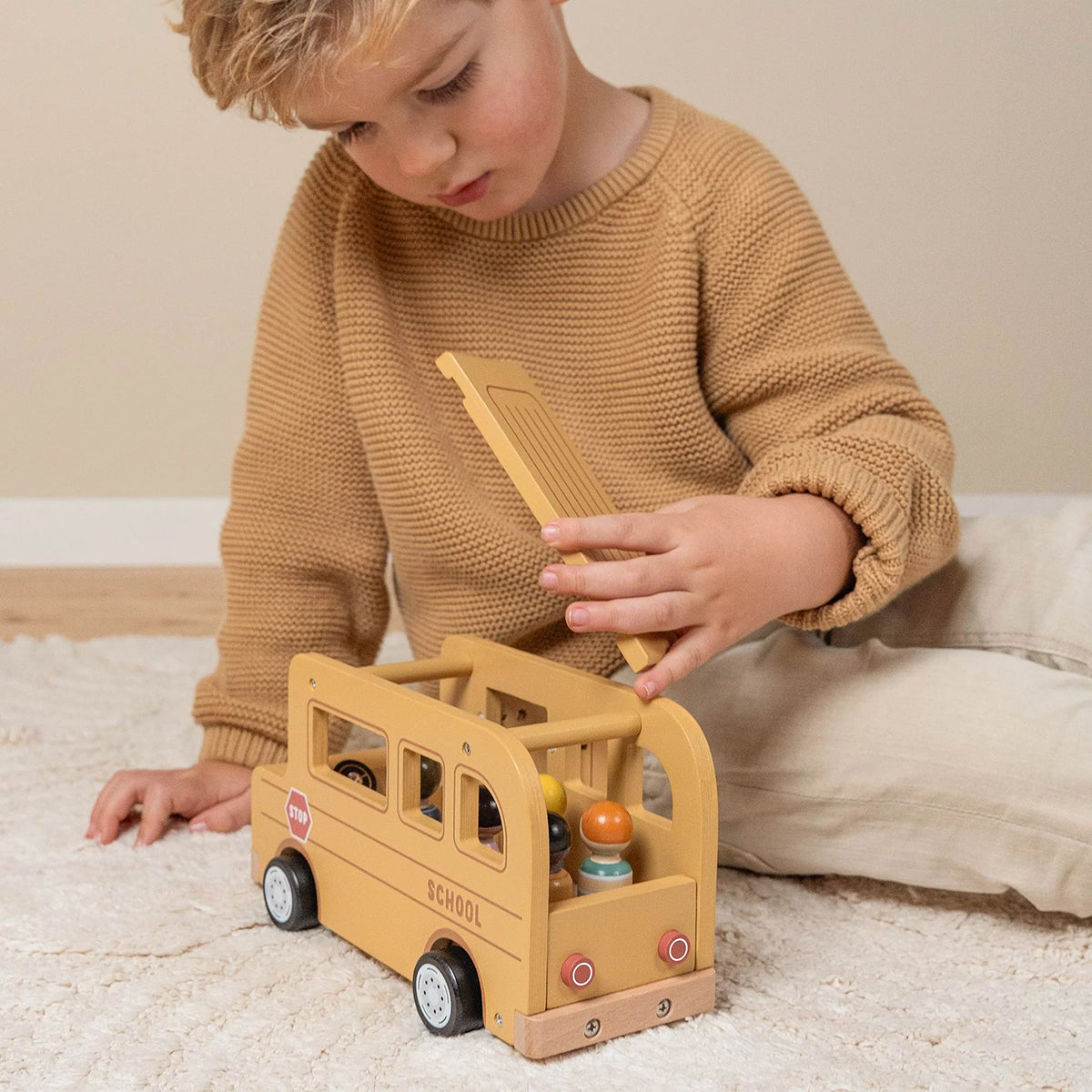 Little Dutch Wooden School Bus with Figures.