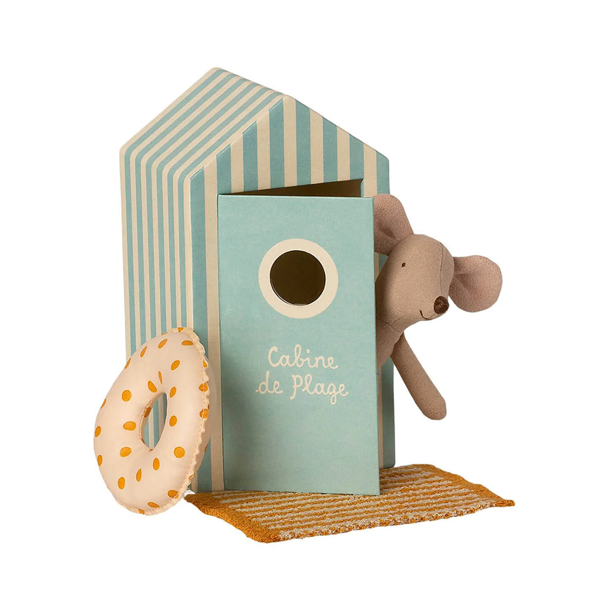 Maileg Beach Mouse, Little Brother in Cabin De Plage.