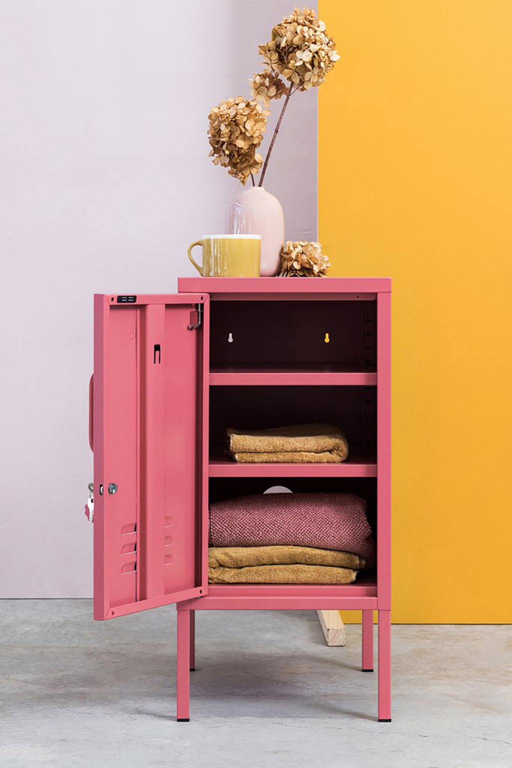 Mustard Made Shorty Locker - Berry - Left Hand Opening.