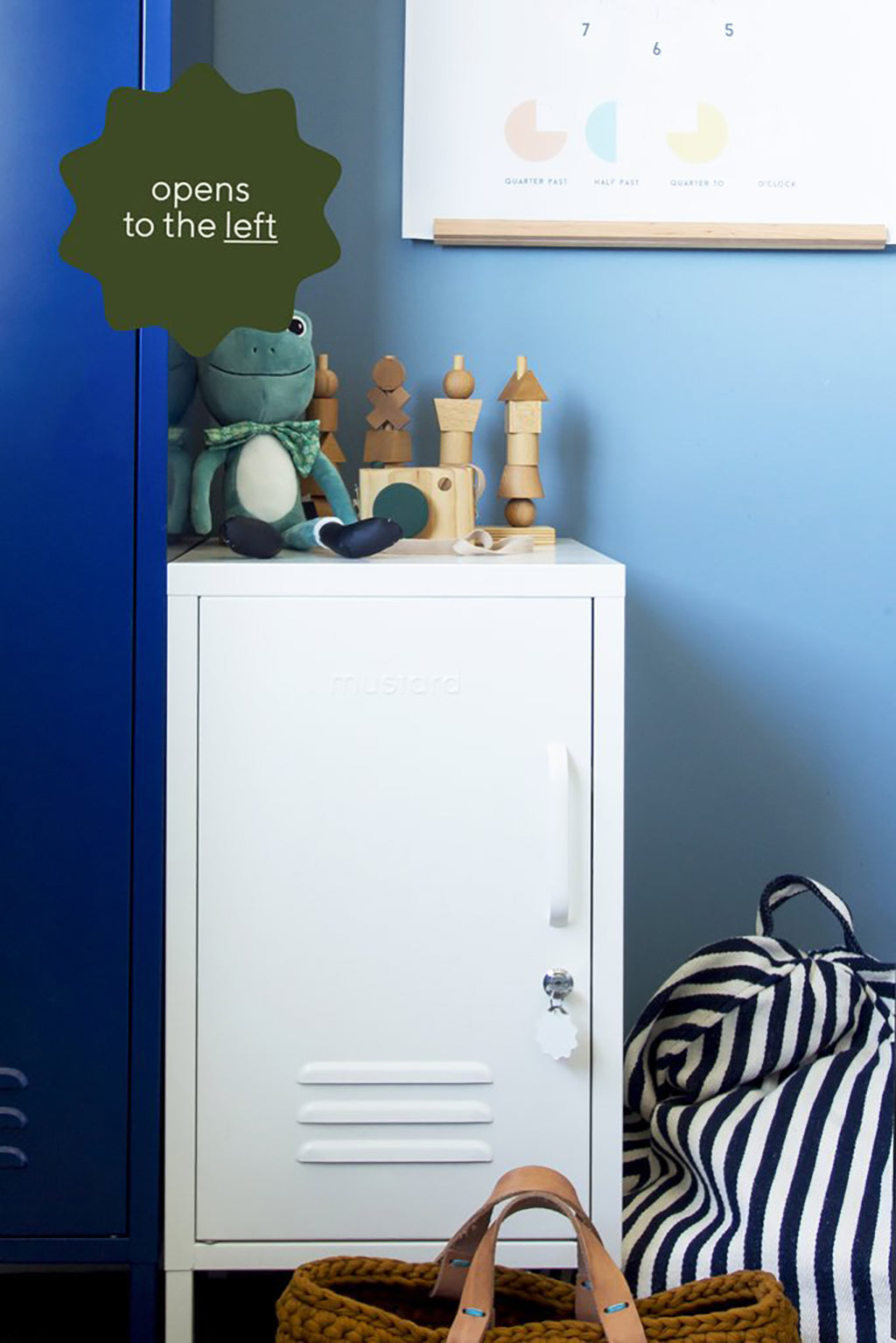 Mustard Made Shorty Locker - White - Left Hand Opening.