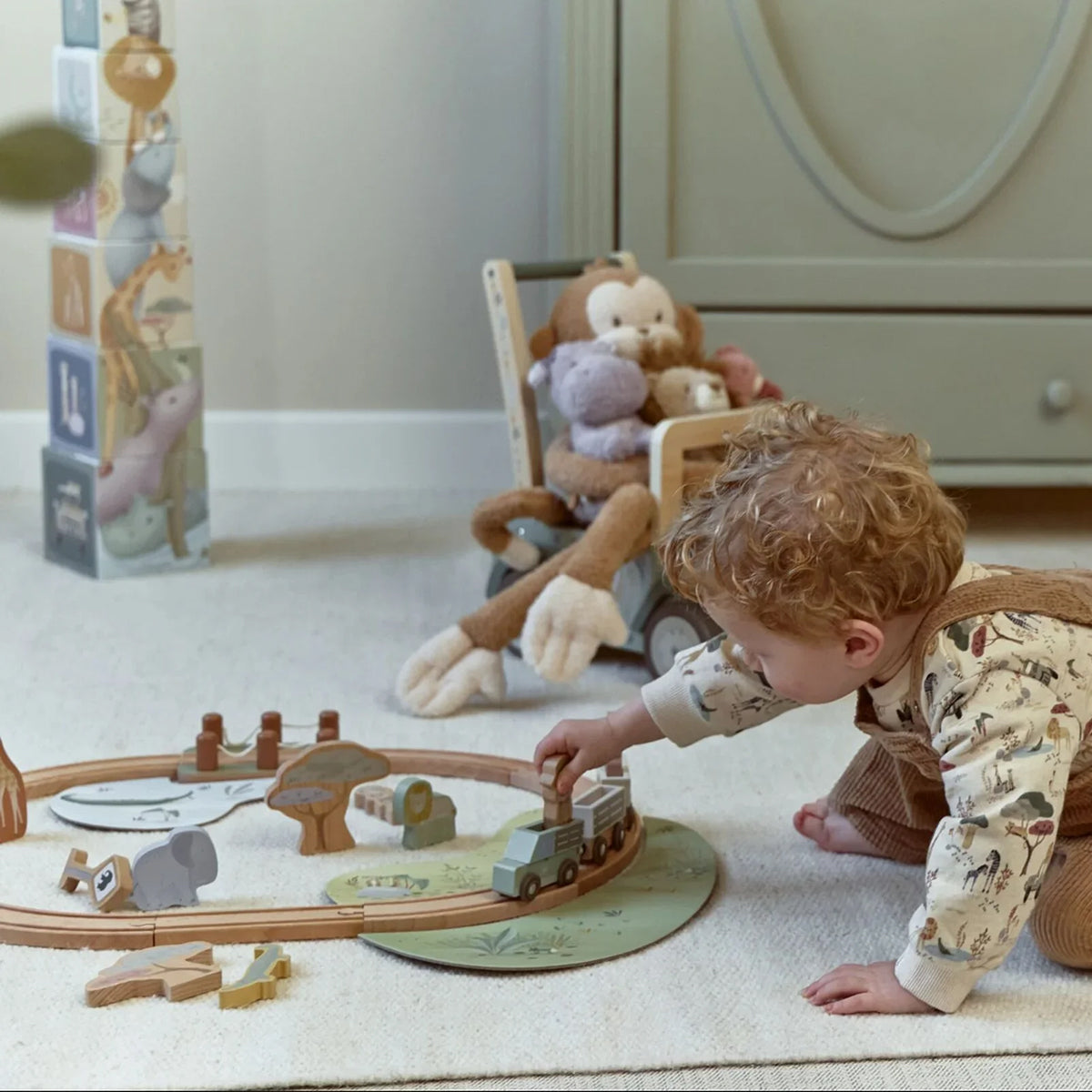 Little Dutch Wooden Train Track - Safari Friends
