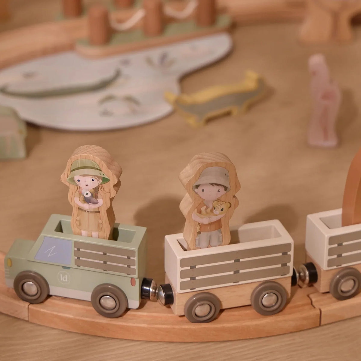 Little Dutch Wooden Train Track - Safari Friends