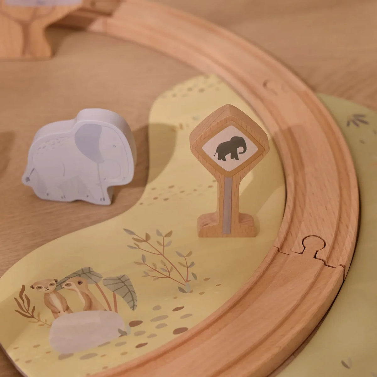 Little Dutch Wooden Train Track - Safari Friends