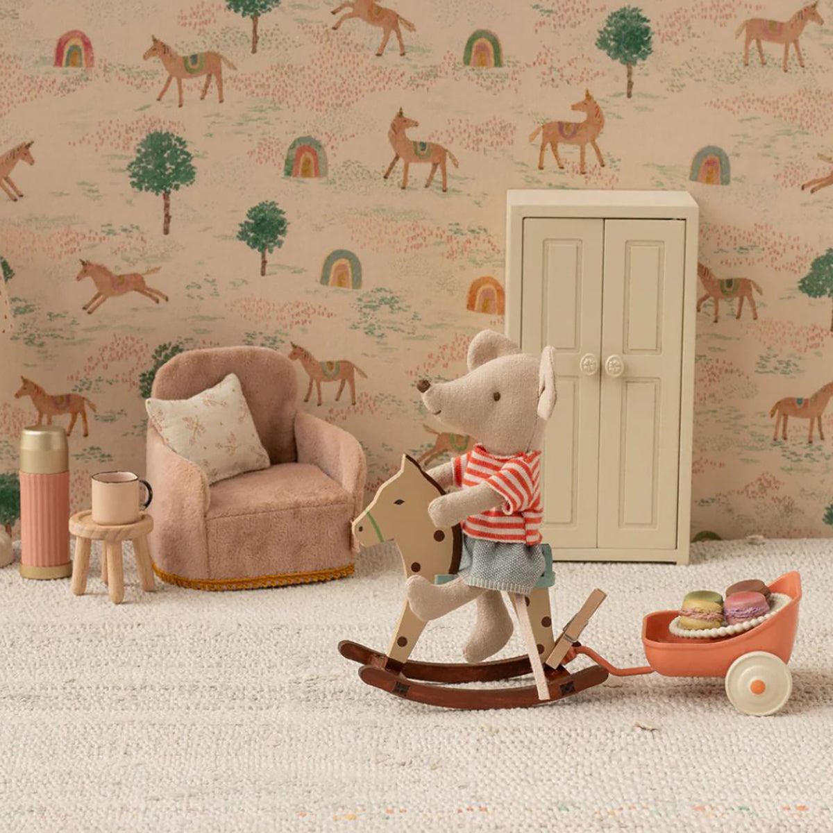 Maileg Rocking Horse, Mouse - Spotted