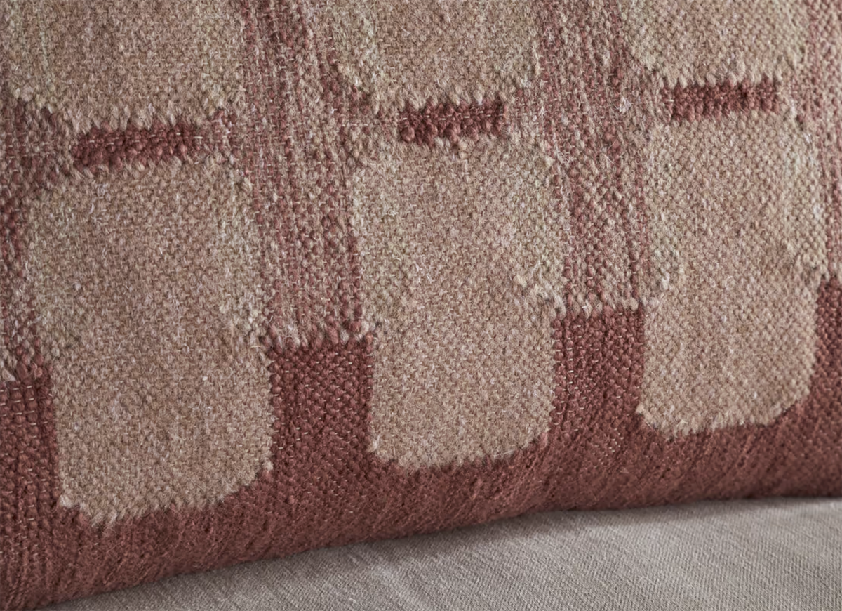 Nkuku Akki Wool and Cotton Cushion Cover - Dusty Pink