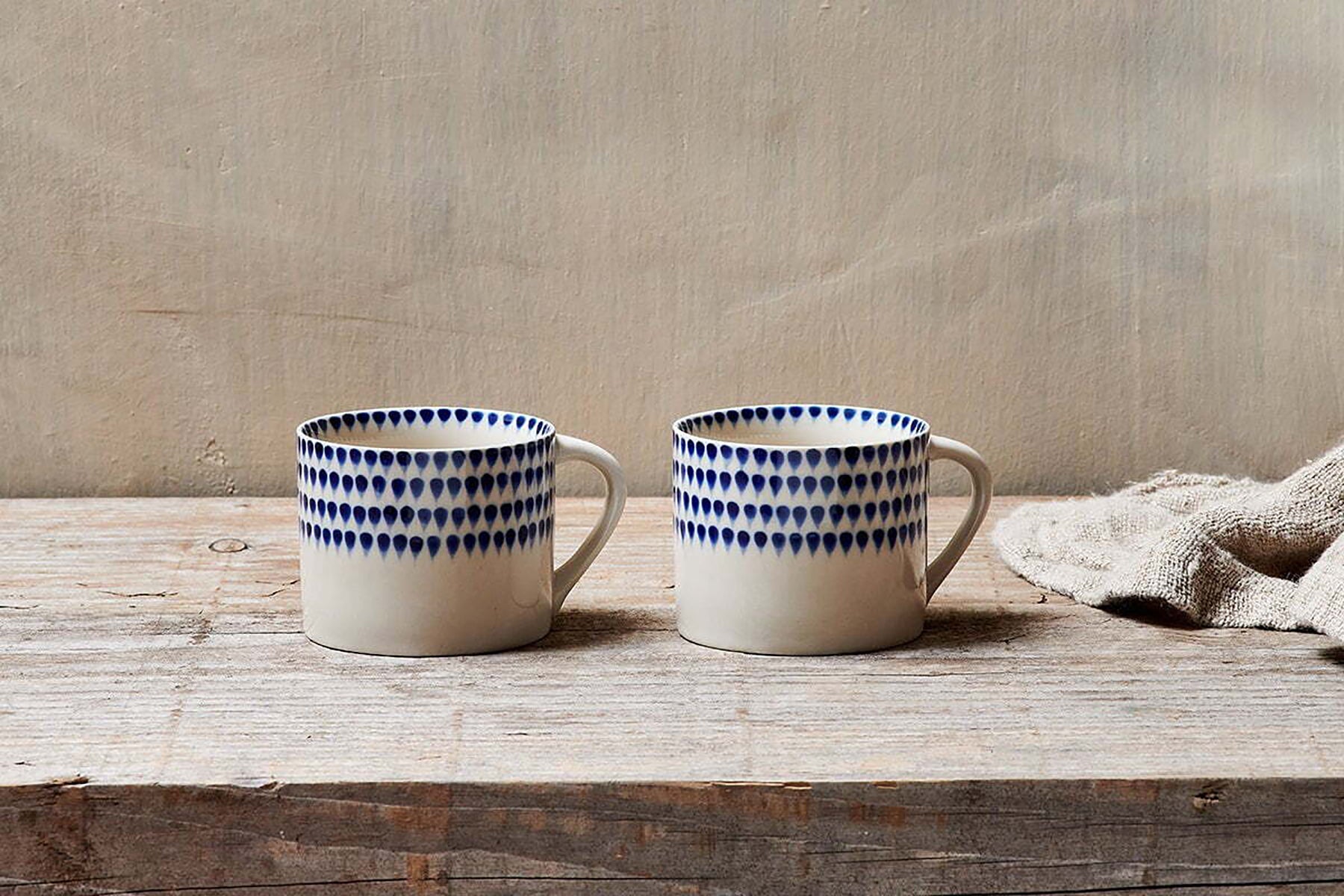 Nkuku Indigo Drop Mug, Set of 2 - Small
