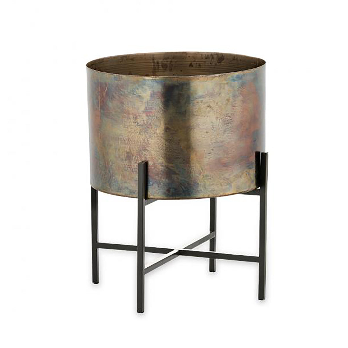Nkuku Juoni Iron Planter, Large - Antique Brass