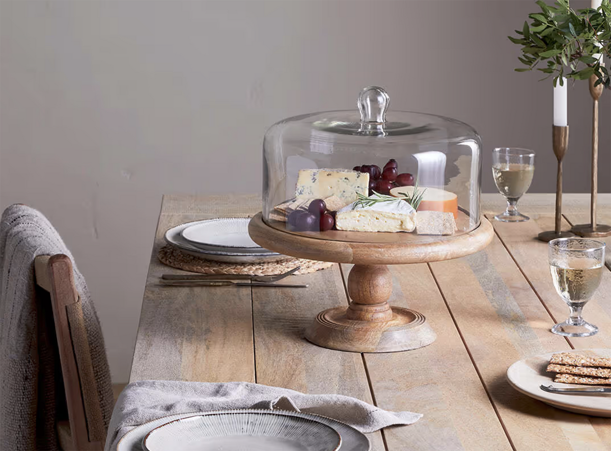 Nkuku Recycled Glass Cake Dome Stand
