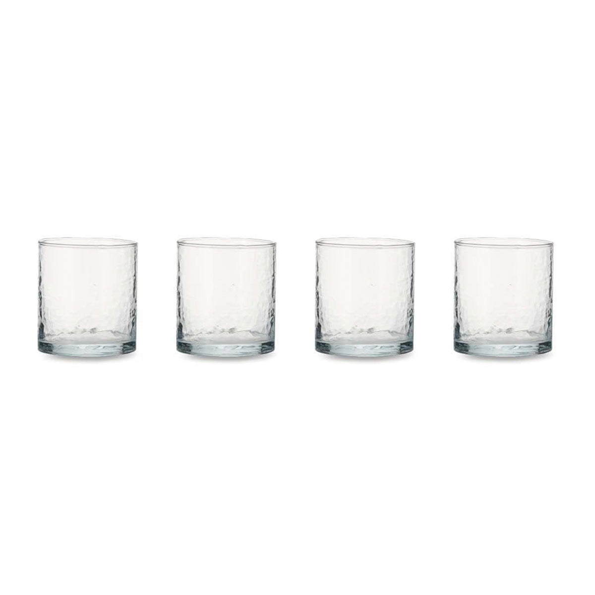 Nkuku Yala Hammered Tumber, Set of 4 - Clear