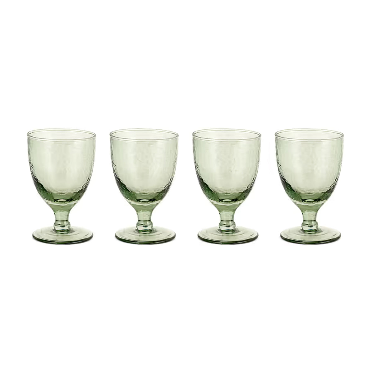 Nkuku Yala Wine Glass, Set of 4 - Sage Green
