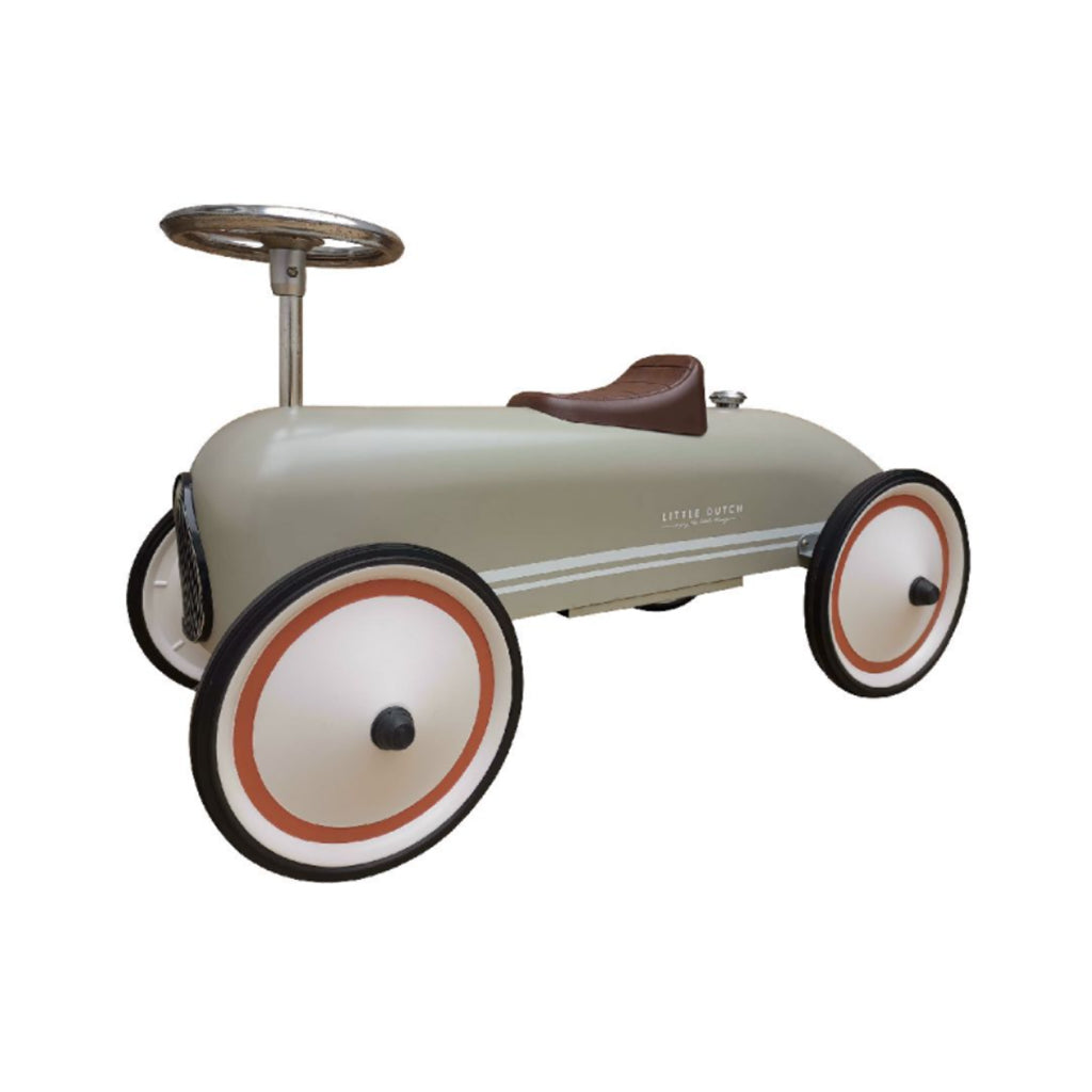 Little Dutch Retro Roller Ride On Car - Olive green.