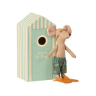 Maileg Beach Mouse, Big Brother in Cabin De Plage.