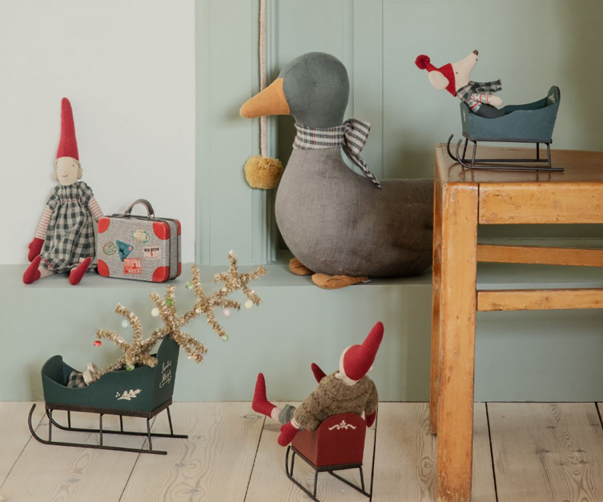 Maileg Sleigh, Mouse - Red.