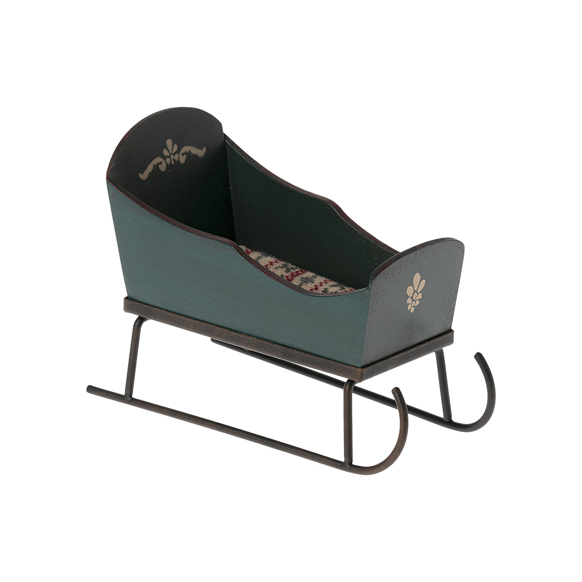 Maileg Sleigh, Mouse - Green.