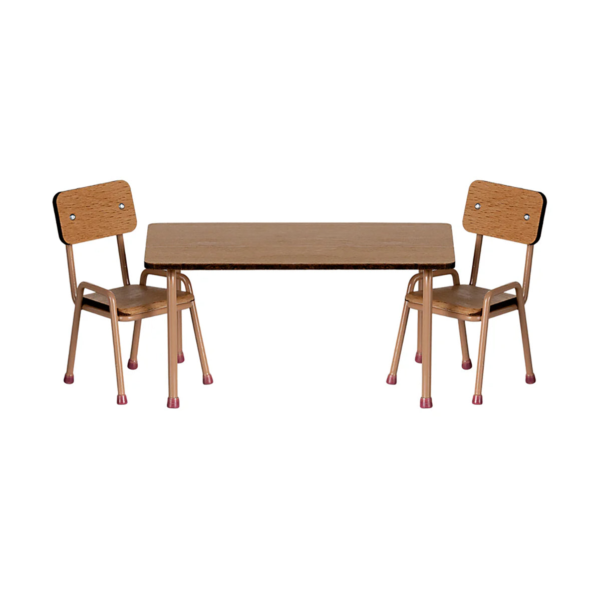 Maileg Table and Chair Set, Mouse - Dark Powder.