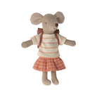 Maileg Tricycle Mouse Big Sister with Bag - Coral.