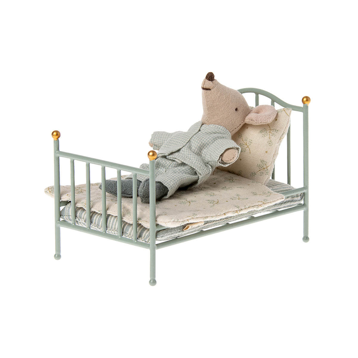 Maileg Vintage Bed Mouse - Mint.