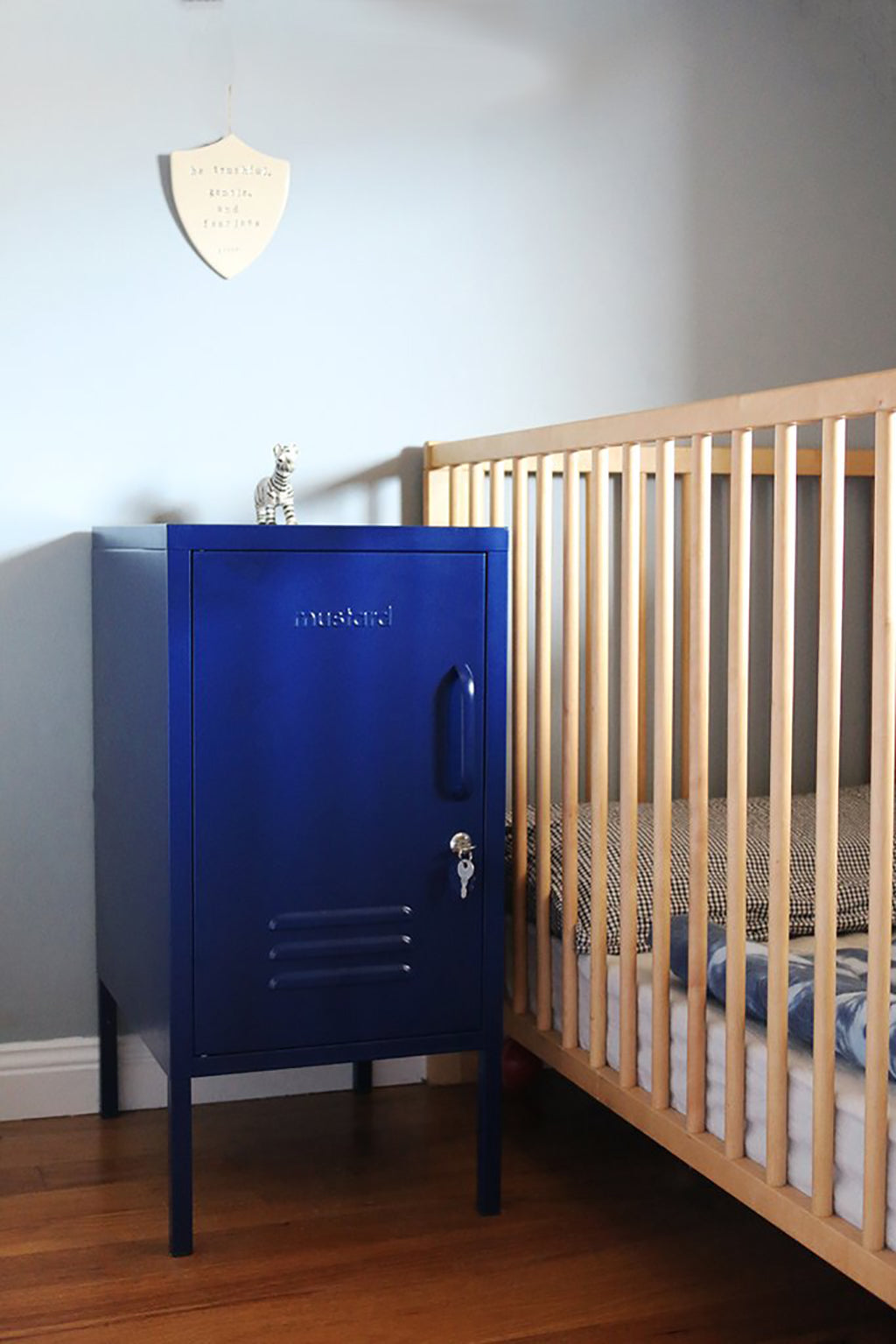 Mustard Made Shorty Locker - Navy - Left Hand Opening.