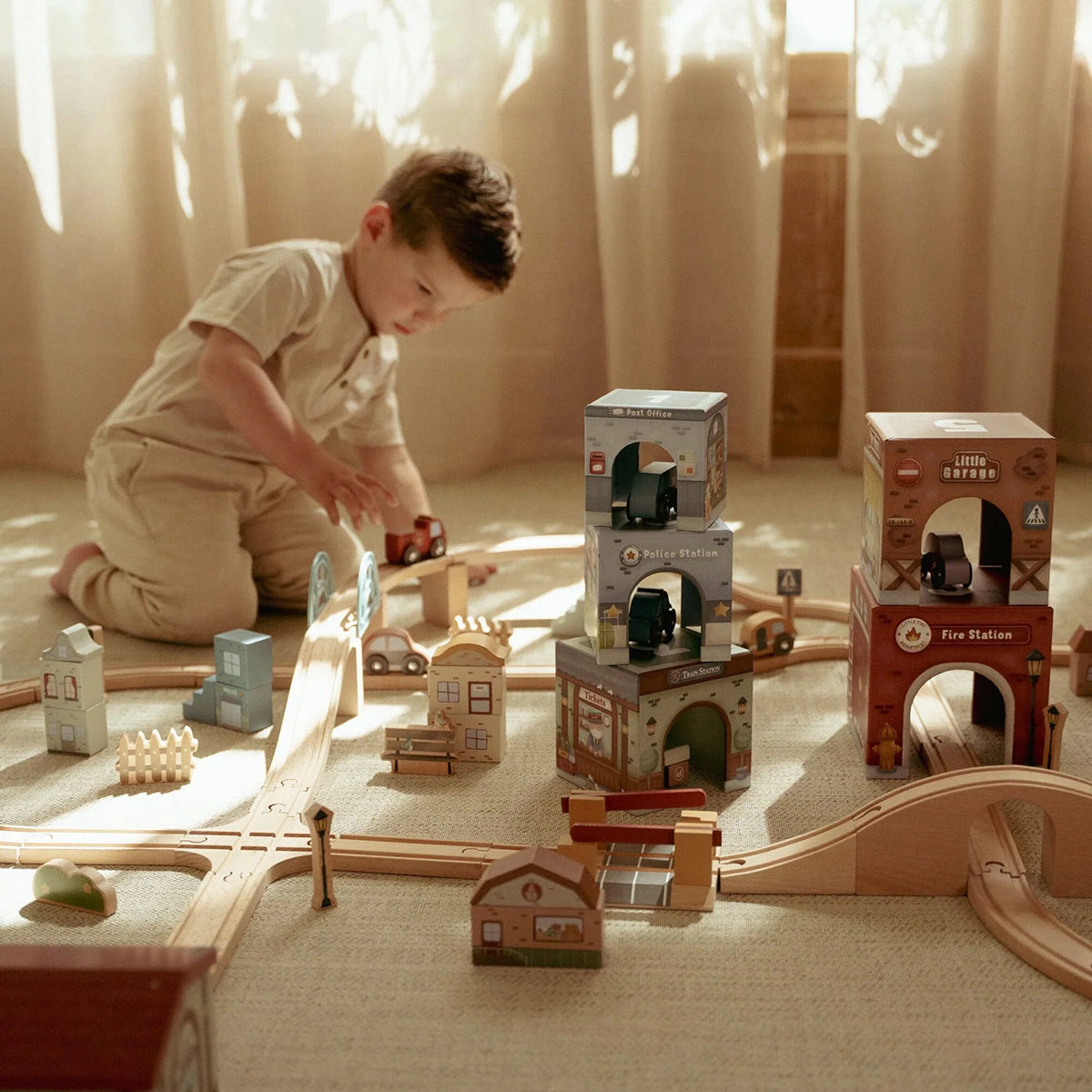 Little Dutch Stacking Blocks with 6 Cars