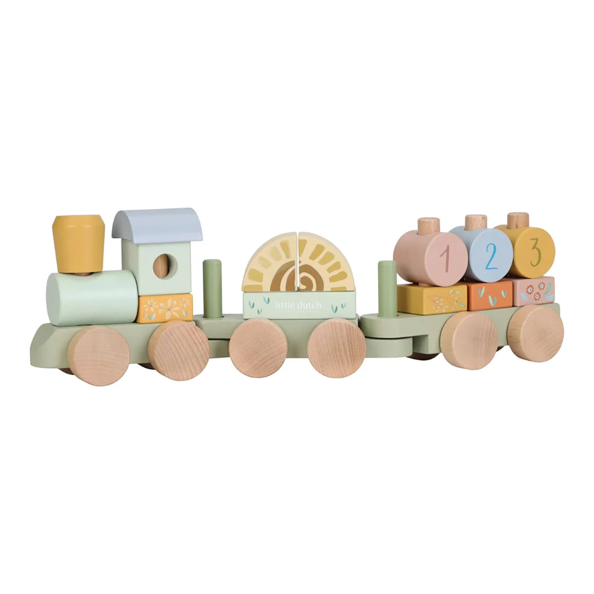 Little Dutch Wooden Block Train - Safari Friends