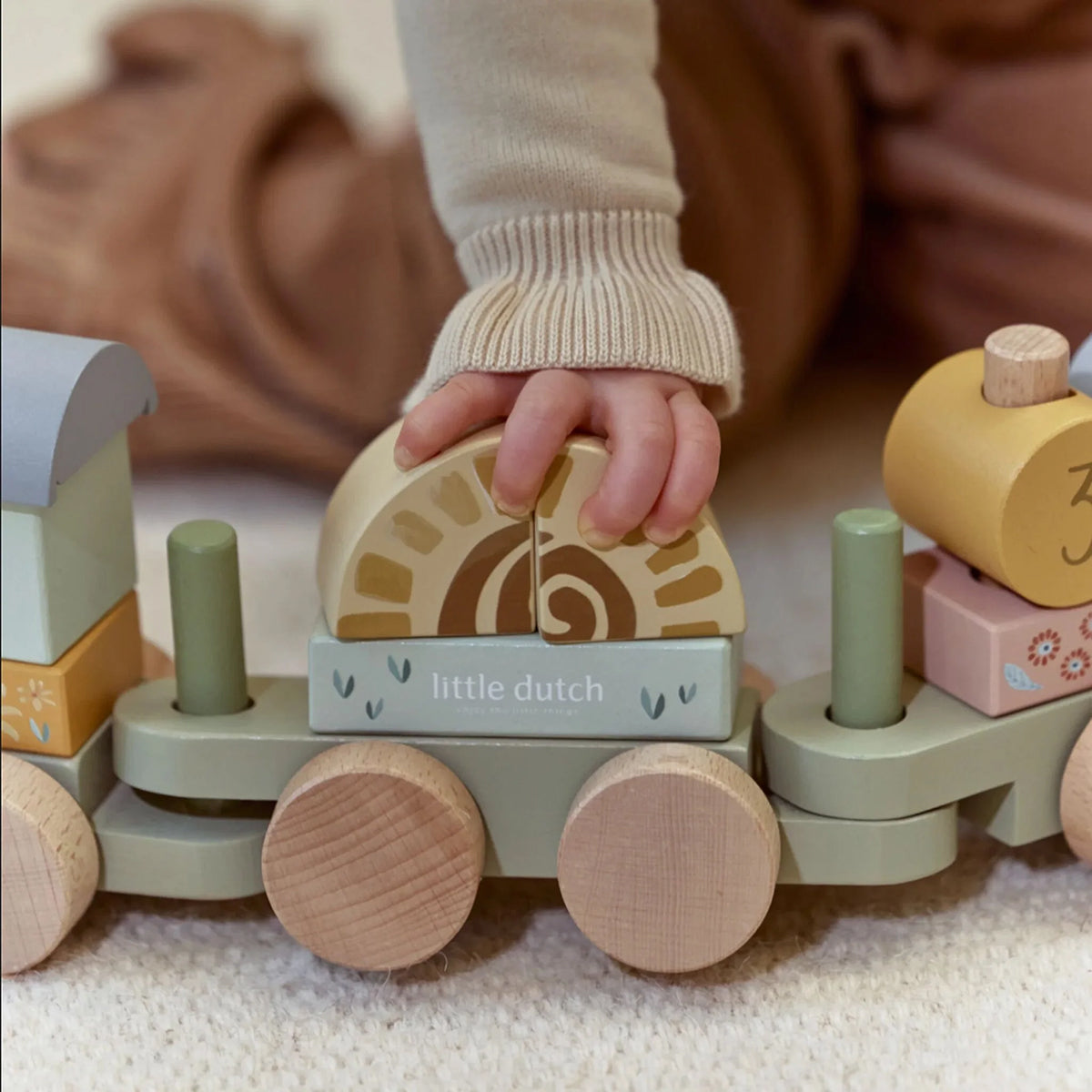 Little Dutch Wooden Block Train - Safari Friends
