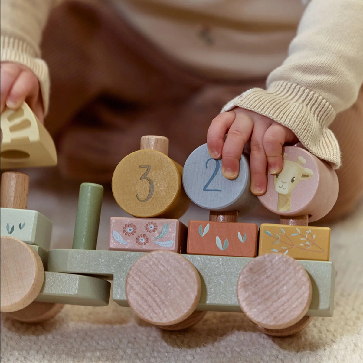 Little Dutch Wooden Block Train - Safari Friends