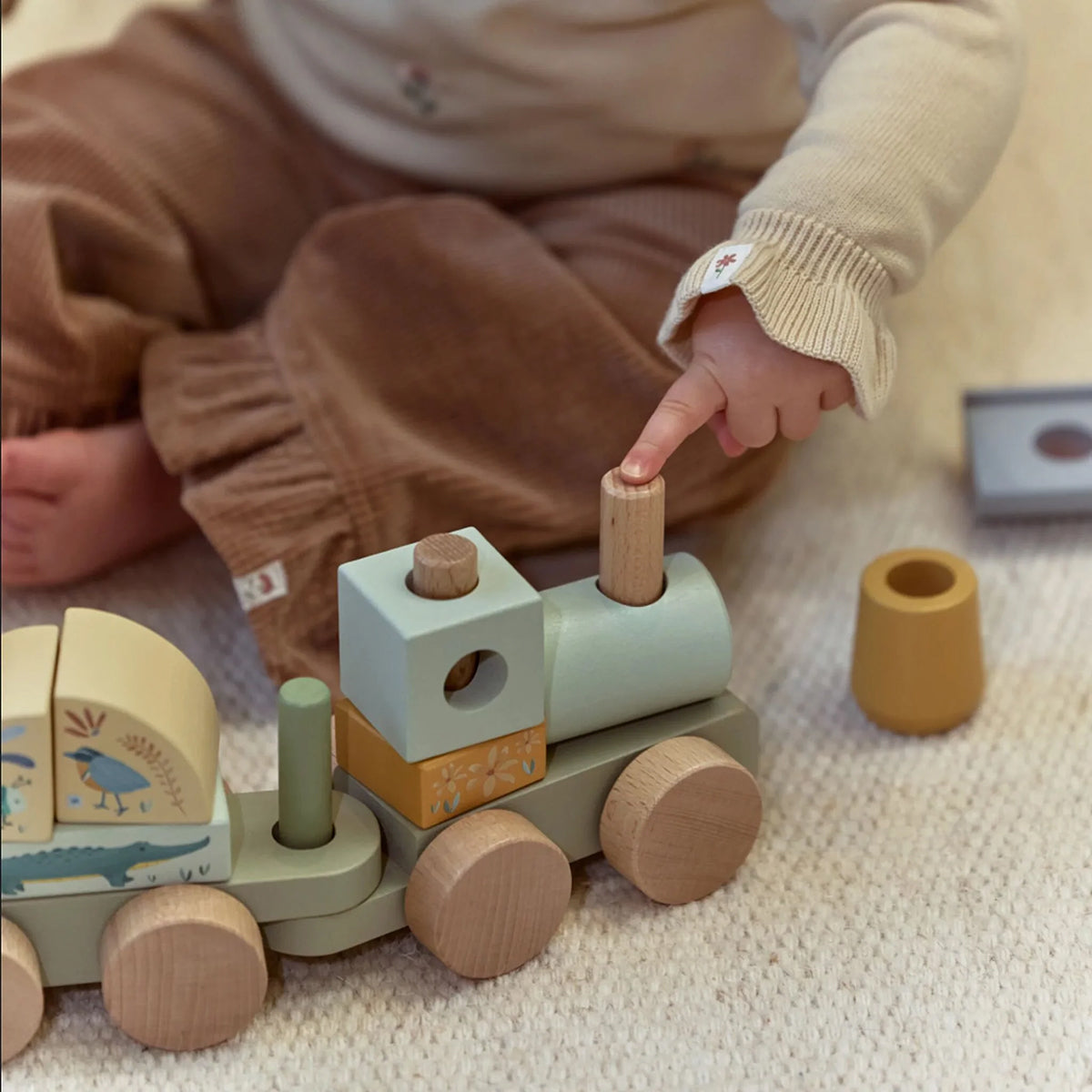 Little Dutch Wooden Block Train - Safari Friends
