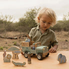 Little Dutch Wooden Wooden safari Jeep with animals