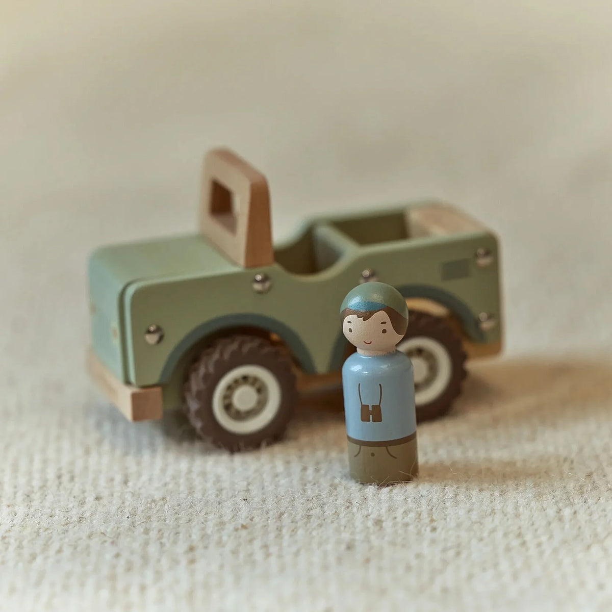Little Dutch Wooden Wooden safari Jeep with animals