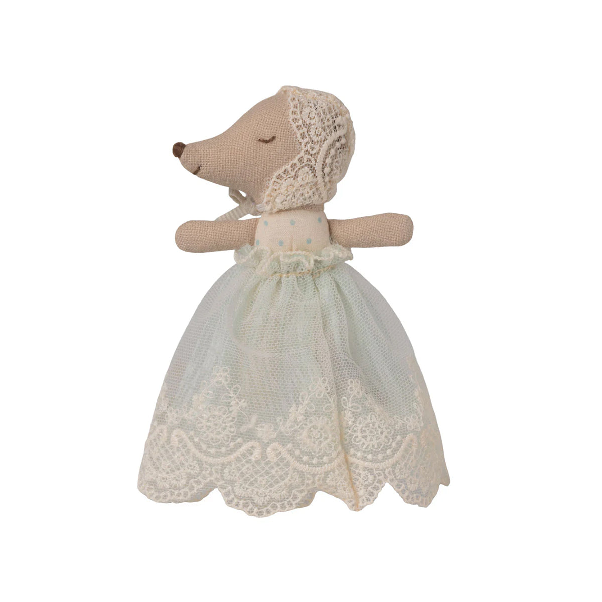 Maileg Baby Mouse in Gown - Mint
