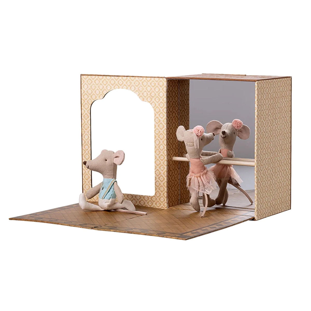 Maileg Ballet Mice in Dance Studio, Little Sister & Brother