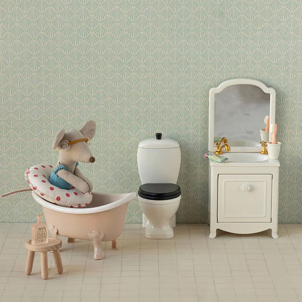 Maileg Miniature Bathtub, Mouse - Rose