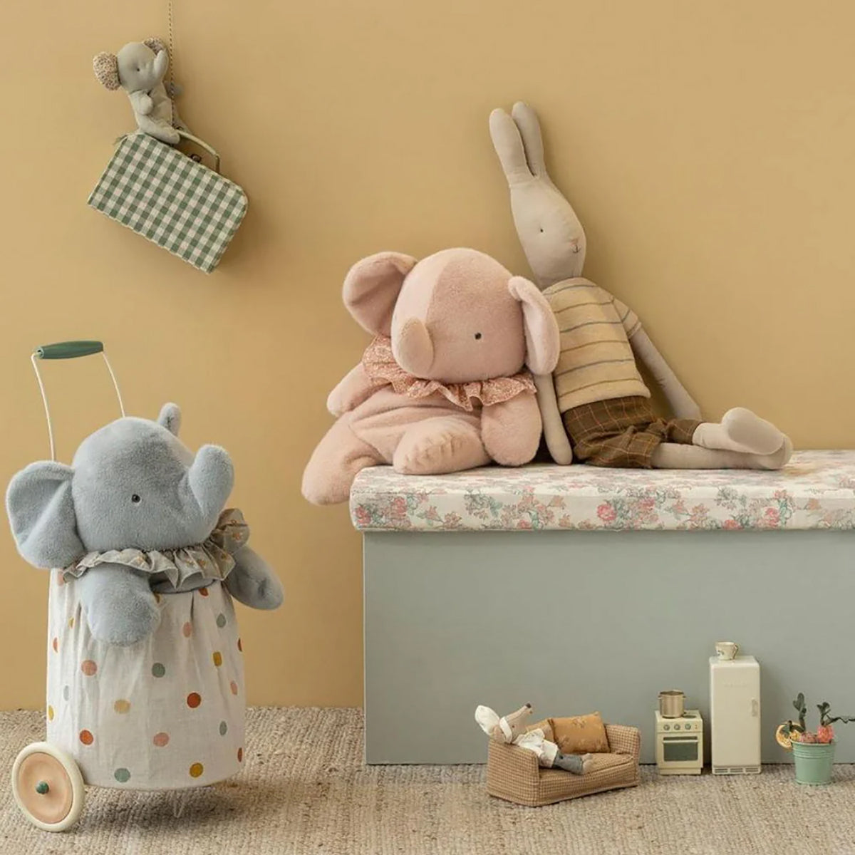 Maileg Elephant Plush, Big - Powder