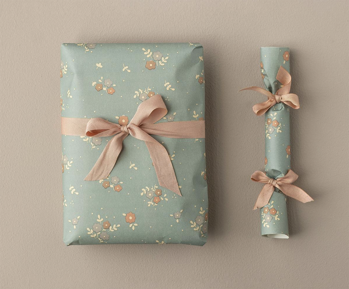 Maileg Gift Wrap Roll - Michette - Blue/Grey