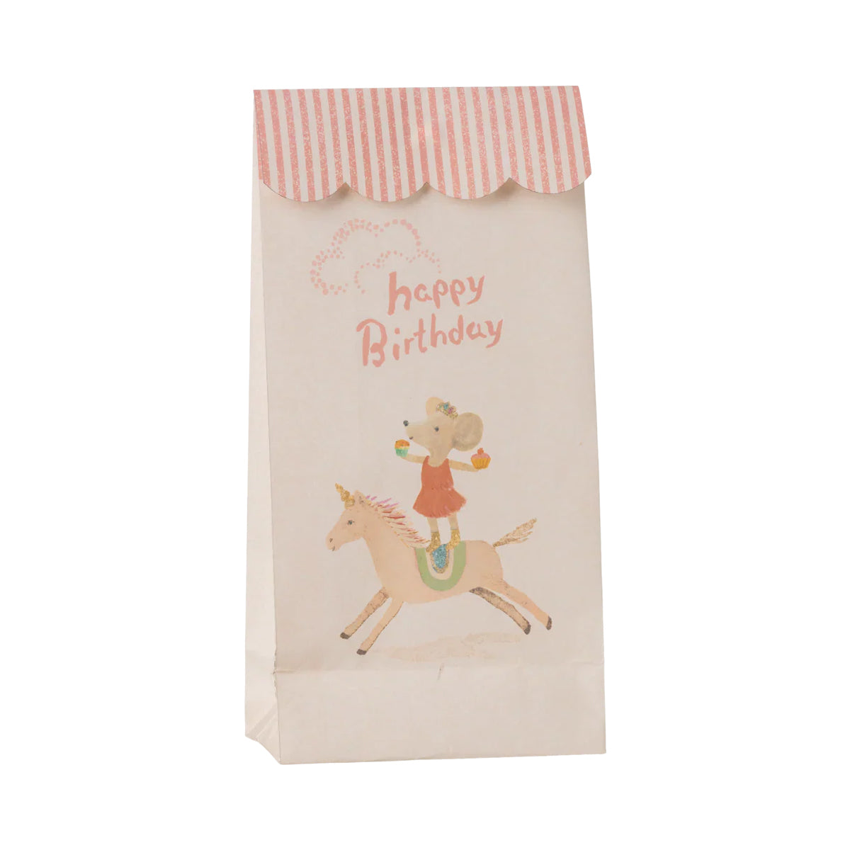 Maileg Small Goodie Bag -  Happy Birthday - Unicorn (Set of 12)