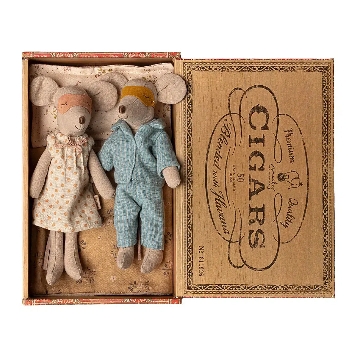 Maileg Mum & Dad Mice in Cigarbox