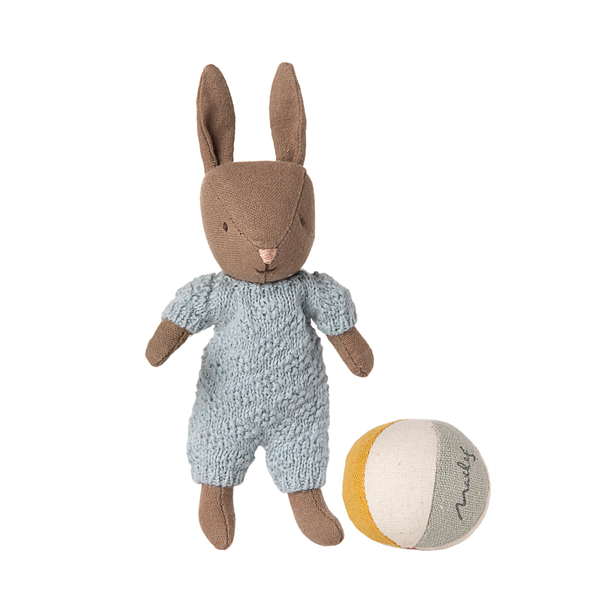 Maileg Rabbit Set, Micro - Brown - Blue