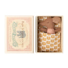 Maileg Sleepy/Wakey Baby Mouse In Matchbox - Rose