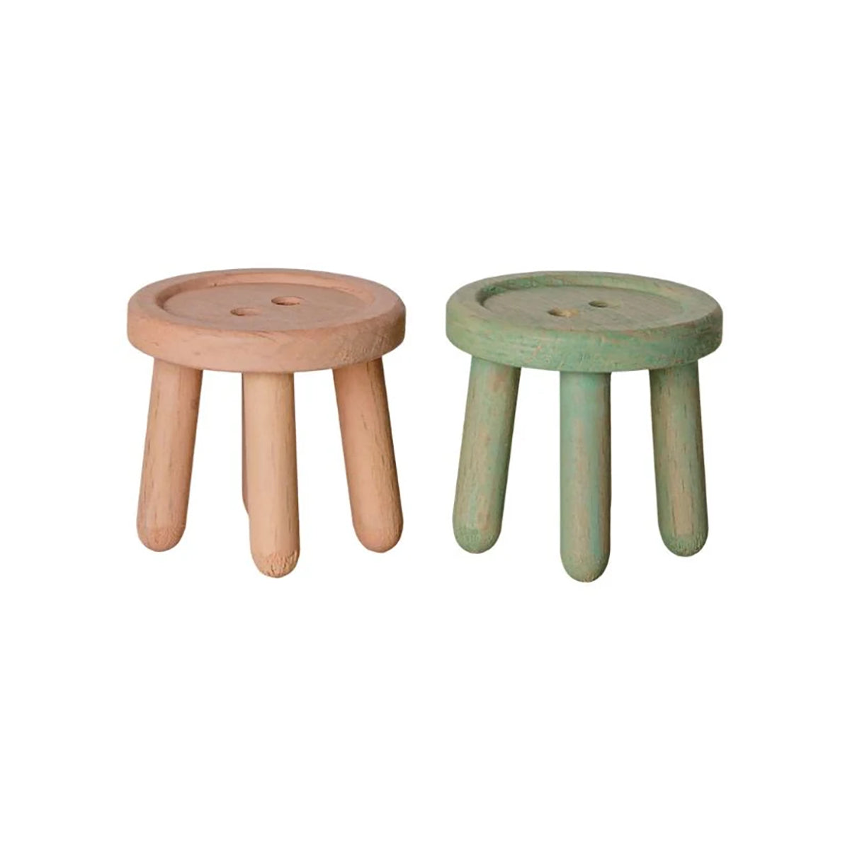 Maileg Stool Set, Mouse - Light Rose/Light Mint
