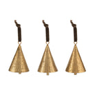 Nkuku Manya Bell Baubles, Set of 3 - Brass