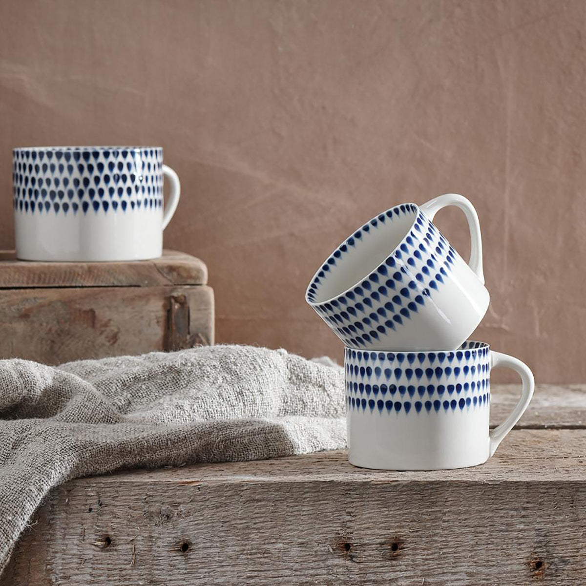 Nkuku Indigo Drop Mug, Set of 2 - Large