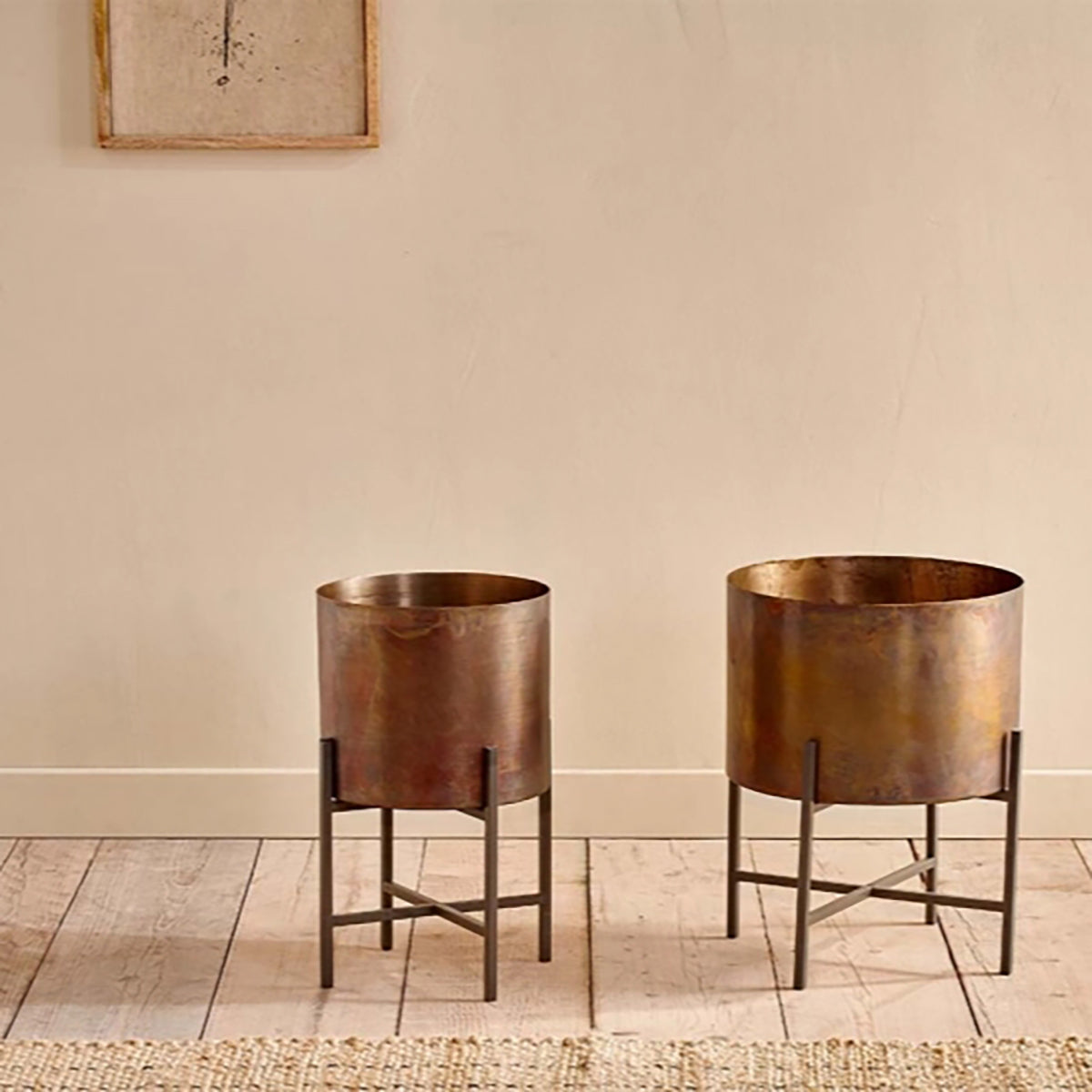 Nkuku Juoni Iron Planter - Antique Brass