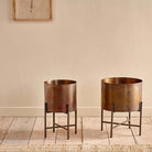 Nkuku Juoni Iron Planter - Antique Brass