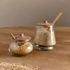 Nkuku Kali Round Glass Storage Jar - Natural & Clear