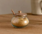Nkuku Kali Round Glass Storage Jar - Natural & Clear