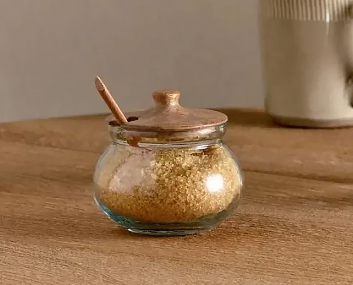 Nkuku Kali Round Glass Storage Jar - Natural & Clear