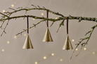 Nkuku Manya Bell Baubles, Set of 3 - Brass