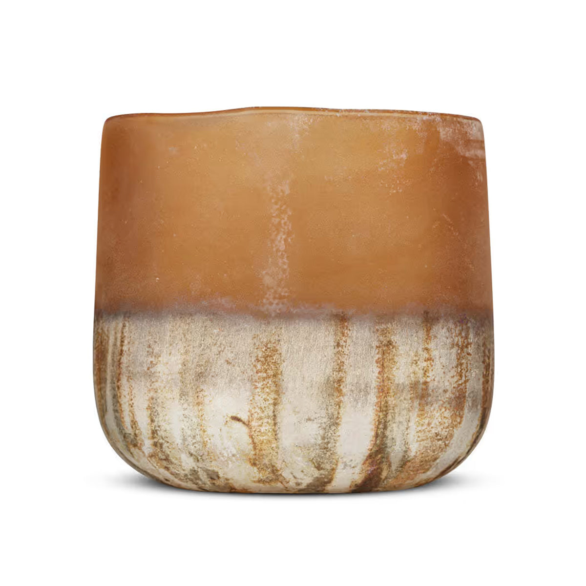 Nkuku Ngogo Tealight Holder, Antiqued Amber - Large