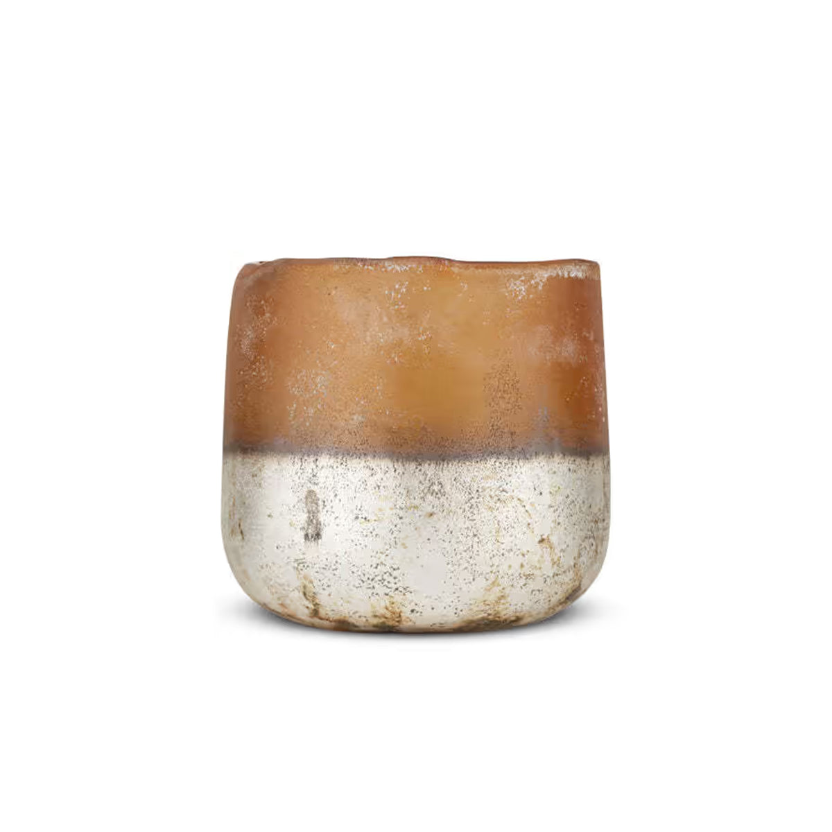 Nkuku Ngogo Tealight Holder, Small - Antiqued Amber