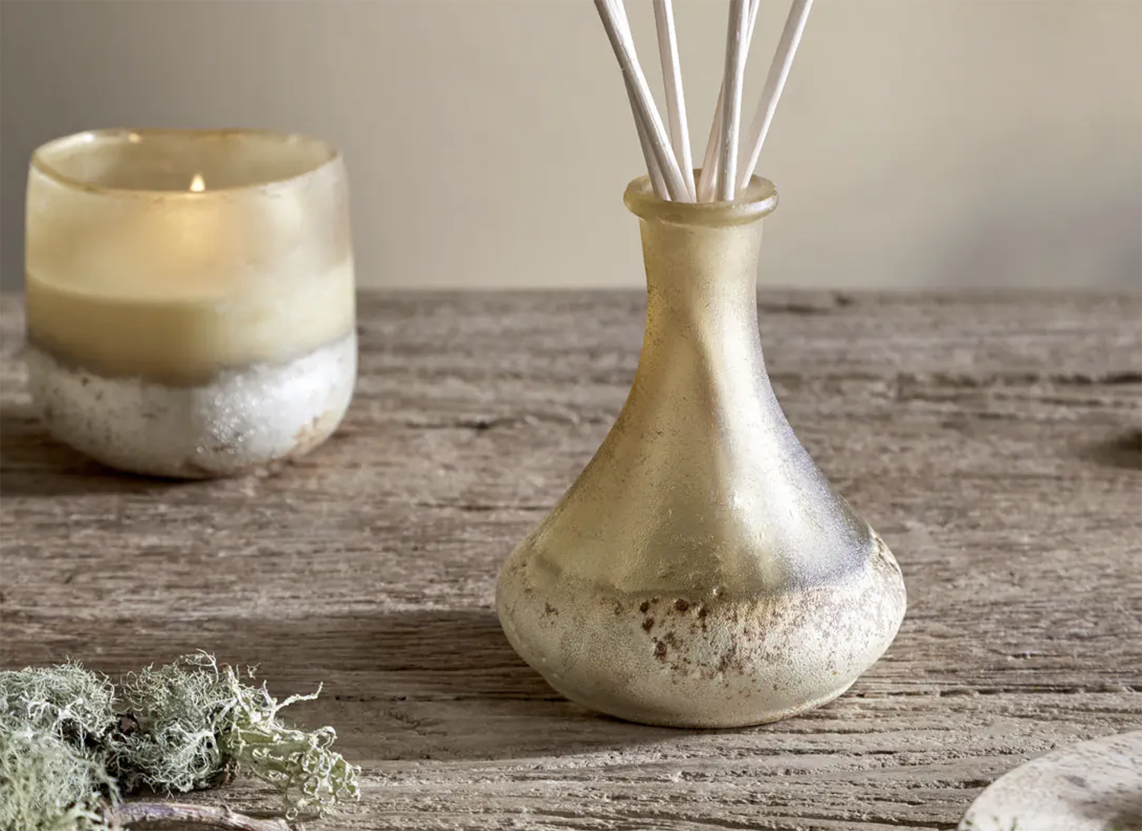 Nkuku Oakmoss & Rose Scented Reed Diffuser - Yellow
